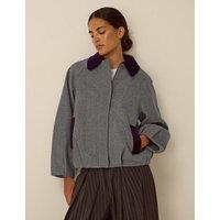 Monsoon Collared Bomber Jacket Dark Grey
