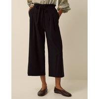 Monsoon Wide Leg Culotte Trousers With Tie Black