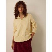 Monsoon Funnel Neck Zip Cardigan Yellow