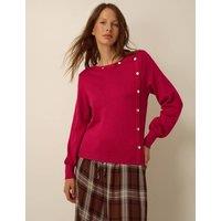 Monsoon Round Neck Button Detail Jumper Red