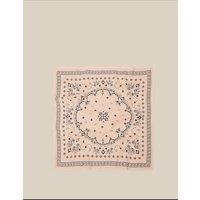 Monsoon Cotton Rich Floral Square Scarf Ivory Mix