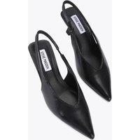 Steve Madden Leather Kitten Heel Slingback Shoes Black