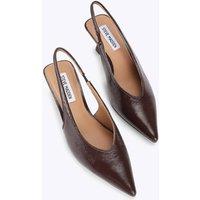 Steve Madden Leather Pointed Slingback Shoes Brown