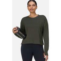 Sweaty Betty Crew Neck Oversized Cropped Sweatshirt Dark Green