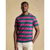 Joules Pure Cotton Striped Crew Neck T-Shirt Pink Mix