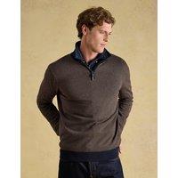 Joules Pure Cotton Striped Funnel Neck Half Zip Jumper Blue Mix