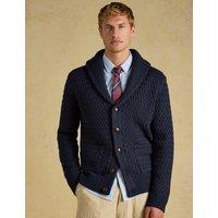 Joules Textured Shawl Neck Cardigan Navy