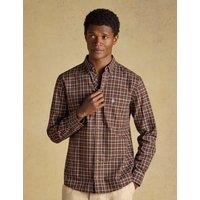 Joules Regular Fit Pure Cotton Checked Oxford Shirt Brown Mix