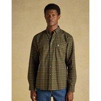 Joules Regular Fit Pure Cotton Checked Oxford Shirt Green Mix