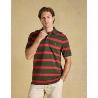 Joules Pure Cotton Striped Pique Short Sleeve Polo Shirt Green Mix