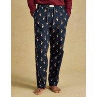 Joules Pure Cotton Elasticated Printed Pyjama Bottoms Navy Mix