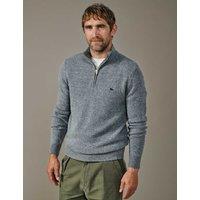 Aubin Lambswool Rich Half Zip Jumper Medium Grey
