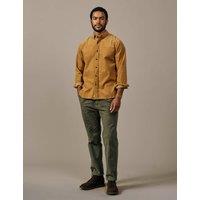 Aubin Regular Fit Pure Cotton Corduroy Shirt Tan
