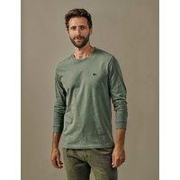 Aubin Pure Cotton Long Sleeve T-Shirt Khaki