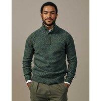 Aubin Lambswool Rich Funnel Neck Jumper Khaki