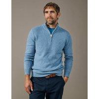 Aubin Lambswool Rich Half Zip Jumper Mid Blue
