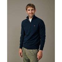 Aubin Pure Cotton Half Zip Jumper Navy