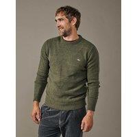 Aubin Lambswool Rich Crew Neck Jumper Dark Khaki