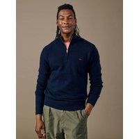 Aubin Lambswool Rich Half Zip Jumper Navy