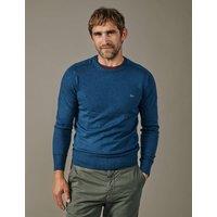 Aubin Cotton Rich Crew Neck Jumper with Cashmere Navy