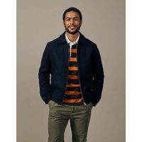 Aubin Wool Rich Harrington Jacket Navy