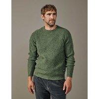 Aubin Lambswool Rich Ribbed Crew Neck Jumper Khaki Mix