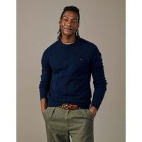 Aubin Lambswool Rich Crew Neck Jumper Navy