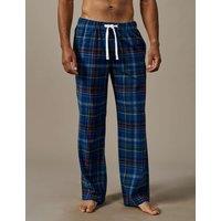 Aubin Pure Cotton Checked Pyjama Bottoms Cobalt