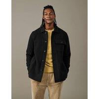 Aubin Wool Blend Overshirt Brown Mix