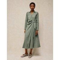 White Stuff Notch Neck Midi Dress With Modal Medium Green