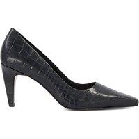 Dune London Croc Effect Leather Court Shoes Black