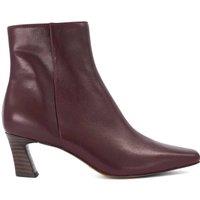 Dune London Round Toe Block Heel Ankle Boots Burgundy