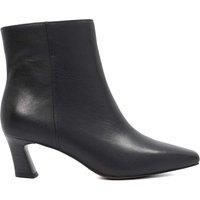 Dune London Wide Fit Leather Block Heel Ankle Boots Black