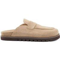 Dune London Suede Backless Mule Loafers Taupe