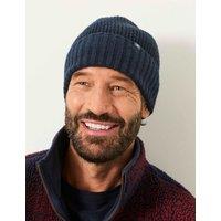 FatFace Cotton Blend Beanie Hat Navy