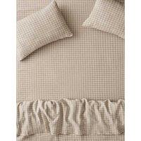 Piglet In Bed Pure Linen Patterned Fitted Sheet Taupe