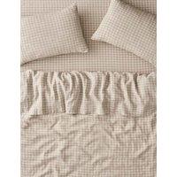 Piglet In Bed Pure Linen Gingham Duvet Cover Taupe