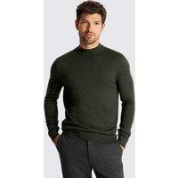 MOSS Merino Wool Rich Roll Neck Jumper Khaki