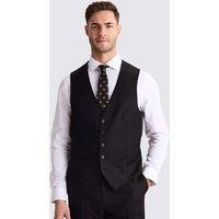 MOSS Tailored Fit Twill Waistcoat with Wool Black