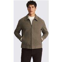 MOSS Regular Fit Cotton Zip Up Jacket Taupe