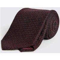 MOSS Grenadine Weave Tie with Silk Burgundy