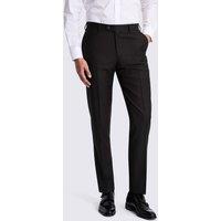 MOSS Tailored Fit Twill Trousers with Wool Black