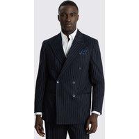 MOSS Relaxed Fit Striped Suit Jacket Navy Mix