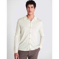 MOSS Knitted Shirt with Merino Wool White