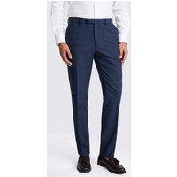 MOSS Tailored Fit Flannel Trousers Blue