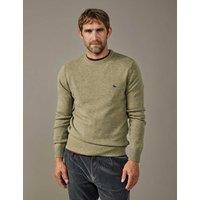 Aubin Pure Wool Crew Neck Jumper Khaki