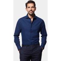 Hawes & Curtis Slim Fit Brushed Cotton Twill Shirt Navy