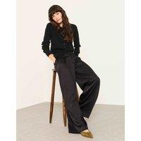 FatFace Lyocell Rich Polka Dot Wide Leg Trousers Black