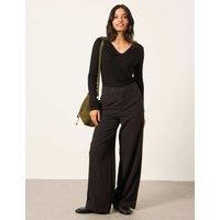 FatFace Checked Straight Leg Trousers Black Mix