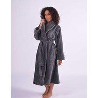 Cyberjammies Striped Fleece Dressing Gown Charcoal